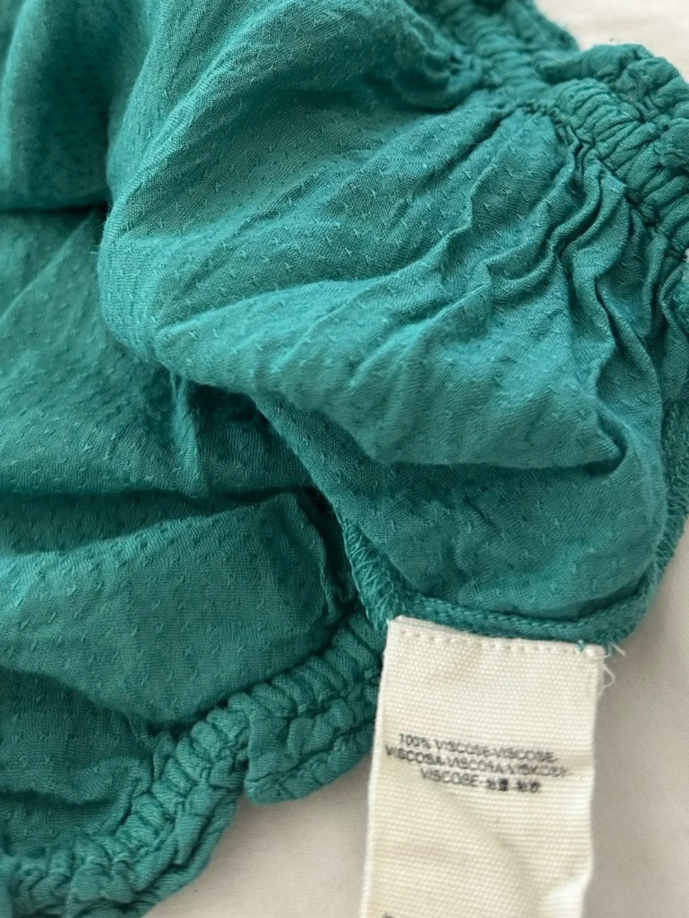 Free People Teal Off-Shoulder Boho Blouse